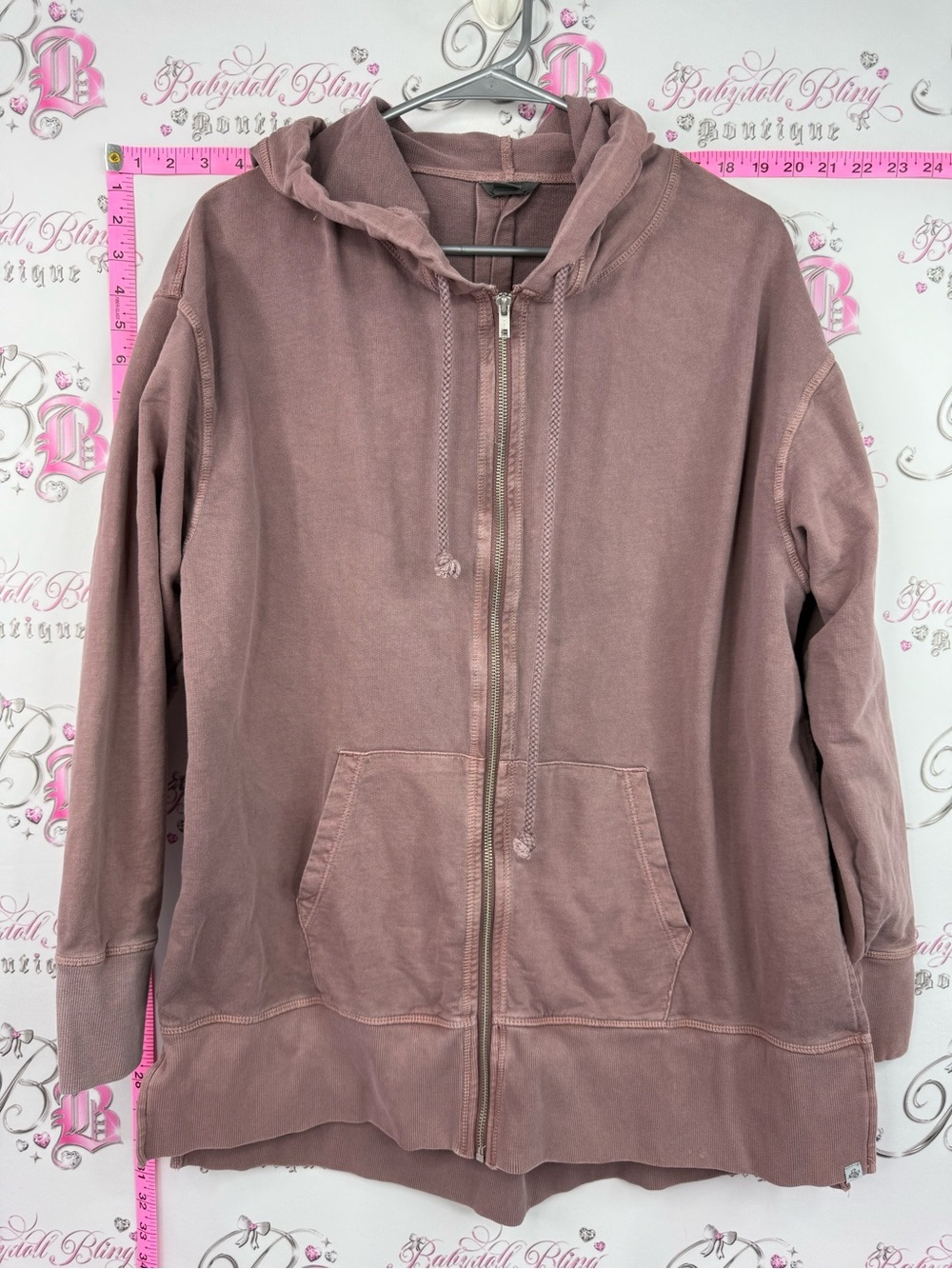Eddie Bauer sweater hoodie purple brown Mauve Zip-Up Hoodie